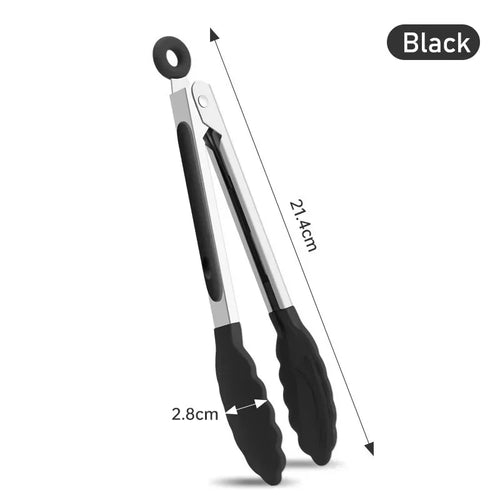 7 Inch Food Tongs Creative Non-slip BBQ Grilling Tongs Salad Bread