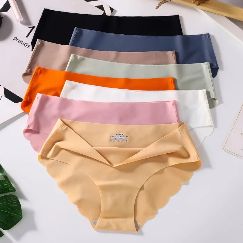 4 PCS/Lot Seamless Panties for Women Plain Panties Slip Silk Female