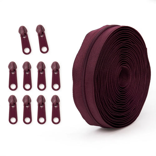 1 group = 4.5m zipper + 10 plastic zipper heads, 20 colors optional,