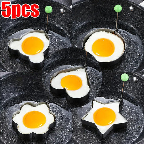 1/5PCS  Heart Fried Egg Mold Stainless Steel Egg Mould Maker Breakfast
