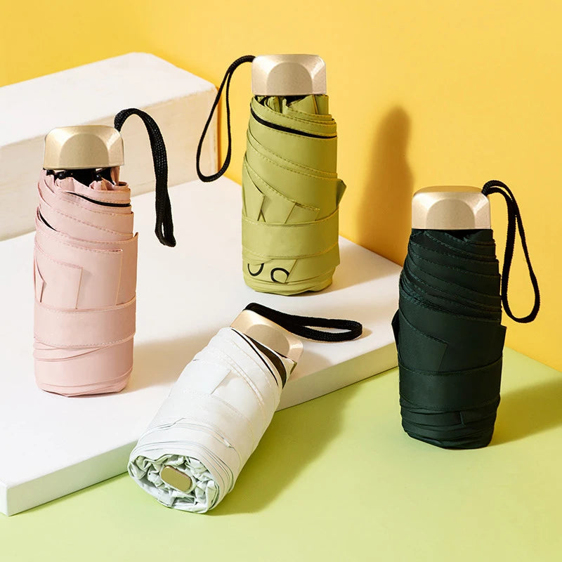 Mini Sunumbrella pocket Umbrella Vinyl folding UV protection sunshade