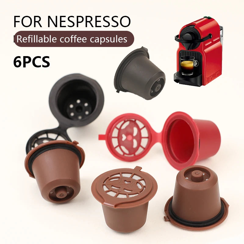 3/6PCS Refillable Reusable Nespresso Coffee Capsule Reutilisable
