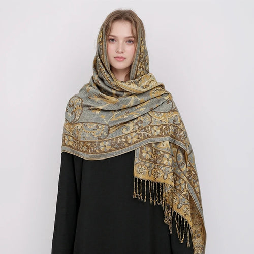 Bohemia Pashmina Hijab Scarf Long Muslim Cashmere Shawl Female Foulard