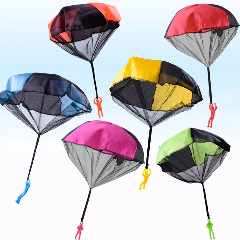 Kids Outdoor Parachute Toy Hand-Thrown Sports Game Set for Boys with