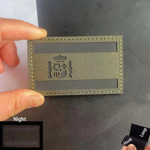 Infrared Reflective Patch Spanish Flag,Burgundy Cross Emblem Applique