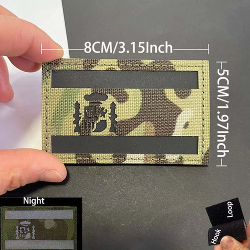 Infrared Reflective Patch Spanish Flag,Burgundy Cross Emblem Applique