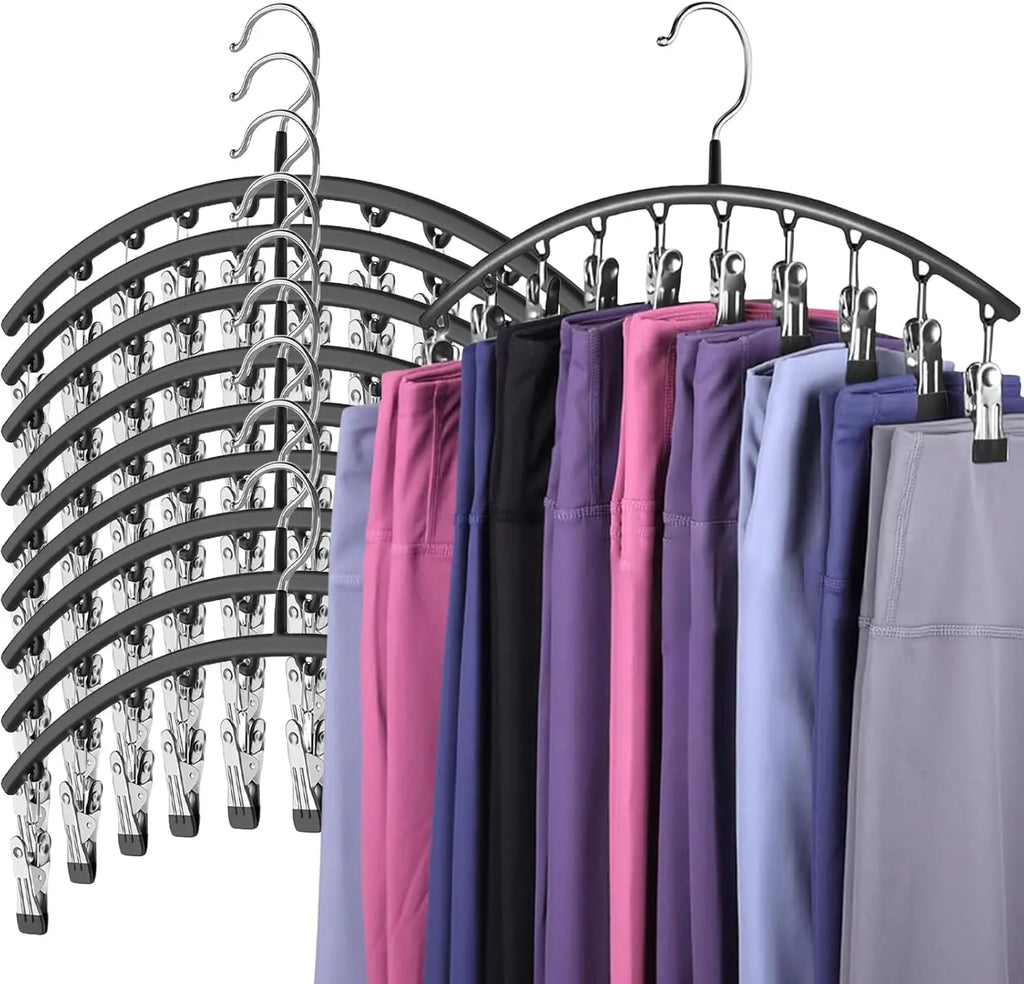 1/2/3PCS  Legging Organizer for Closet, Pants Hangers with10 Clips