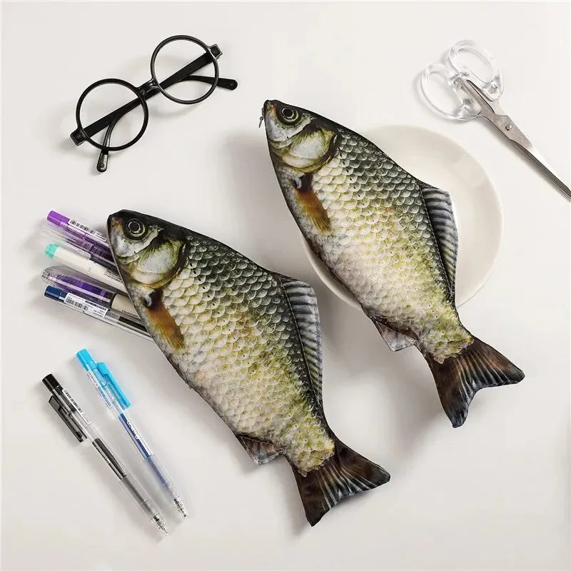 1pc Creative and Quirky Gift Simulated Fish Pen Bag Simulated Crucian
