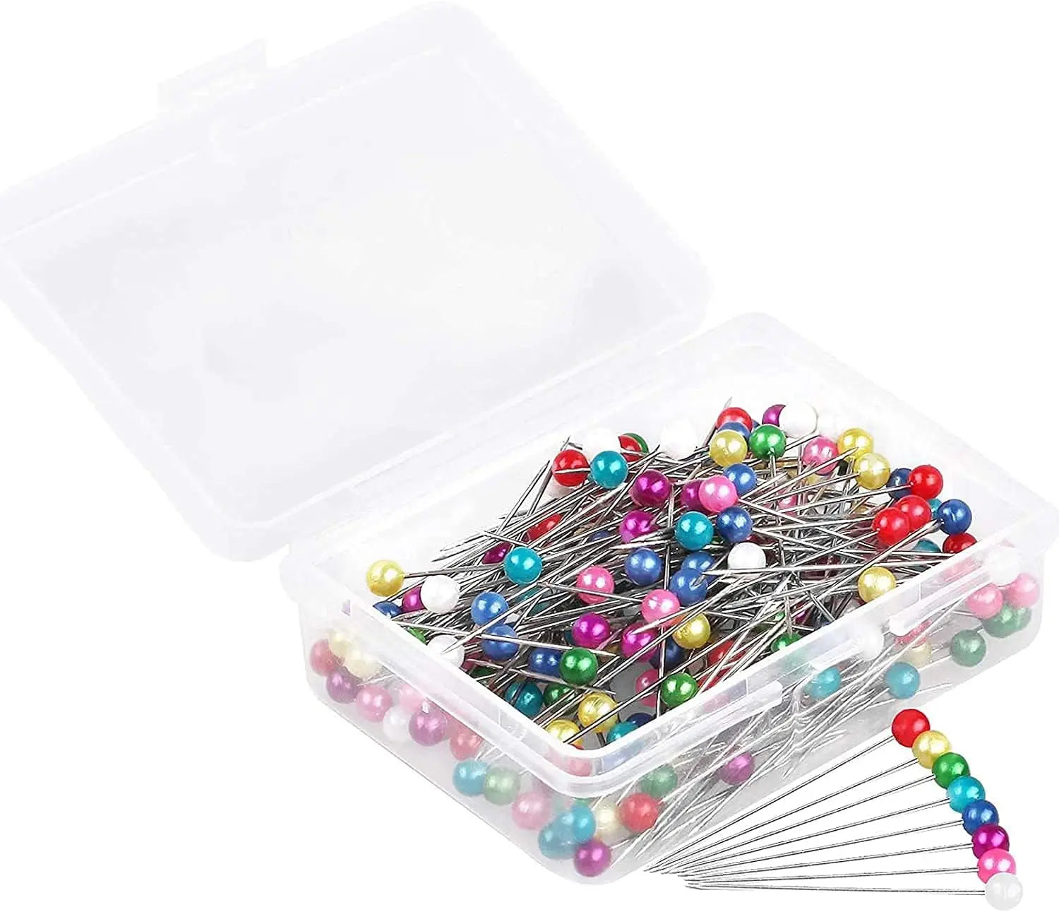 100Pcs/Box 38cm Colorful Round Pearl Head Needles Stitch Straight Push