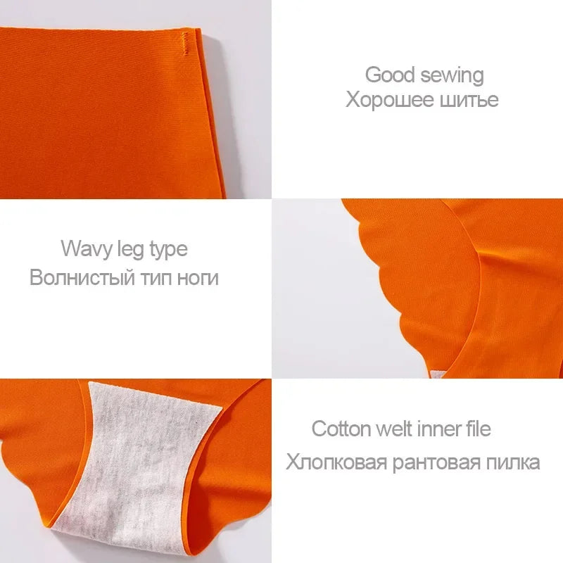4 PCS/Lot Seamless Panties for Women Plain Panties Slip Silk Female
