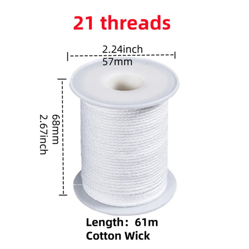 100Pcs Candle Holder 61m Cotton Candle Wick Smokeless Aromatherapy
