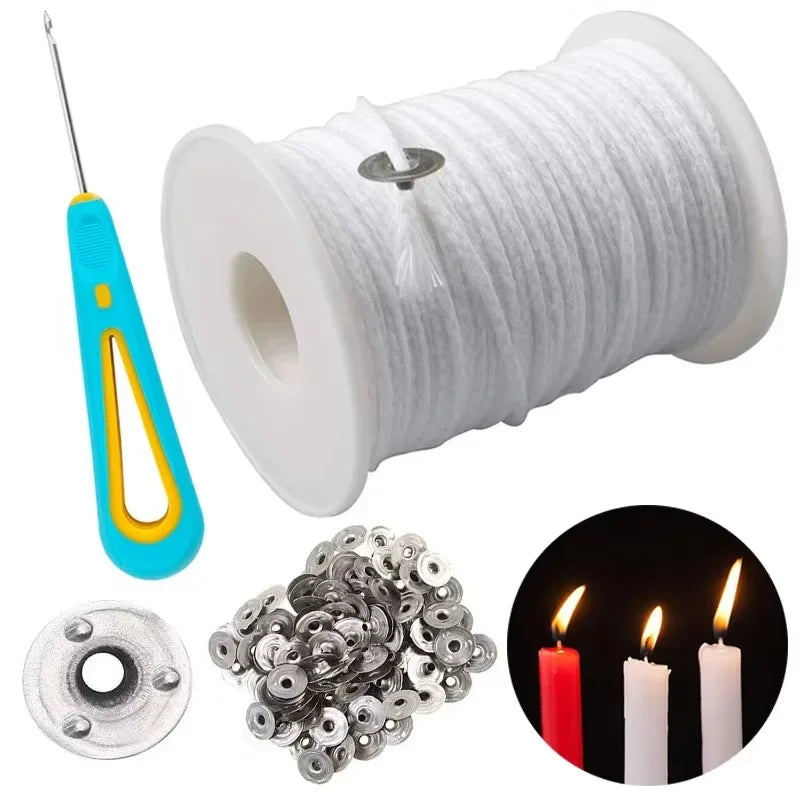 100Pcs Candle Holder 61m Cotton Candle Wick Smokeless Aromatherapy