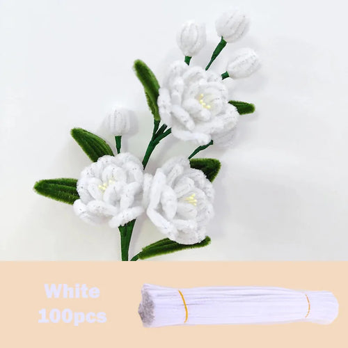 100pcs Colorful Chenille Stems Pipe Cleaners Plush Tinsel Stem Wired