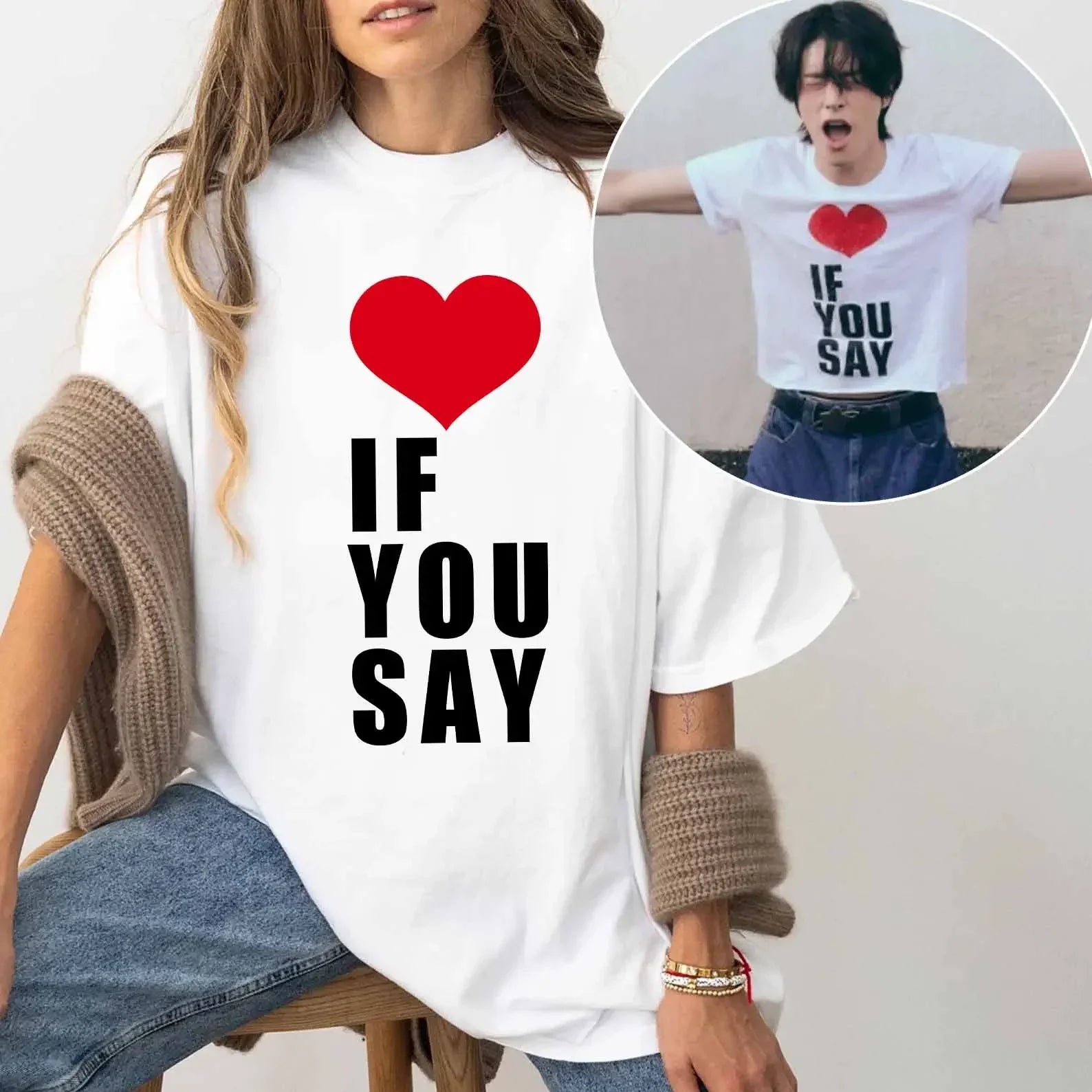 Romance Untold Kpop Love If You Say T Shirts Men/women Tshirt Unisex