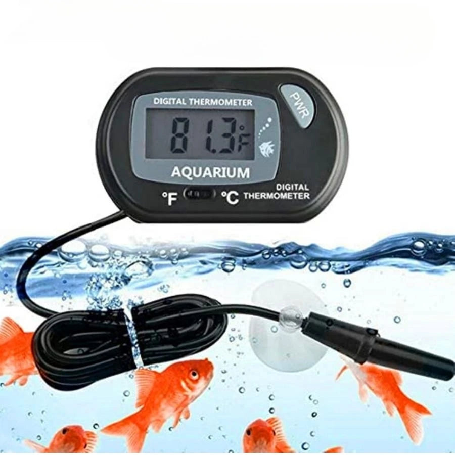 Digital Aquarium Thermometer with Probe Suction Cup Fish Tank Water