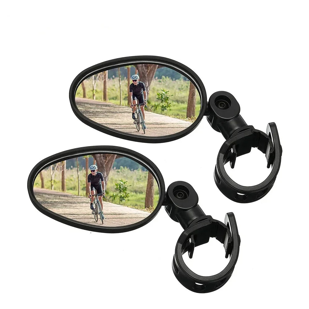 2PCS Bicycle Rearview Mirror 360 Degree Adjustable Rotatable Universal