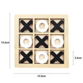 Wooden XO Tic Tac Toe Game Mini Chess Board Interaction Puzzle