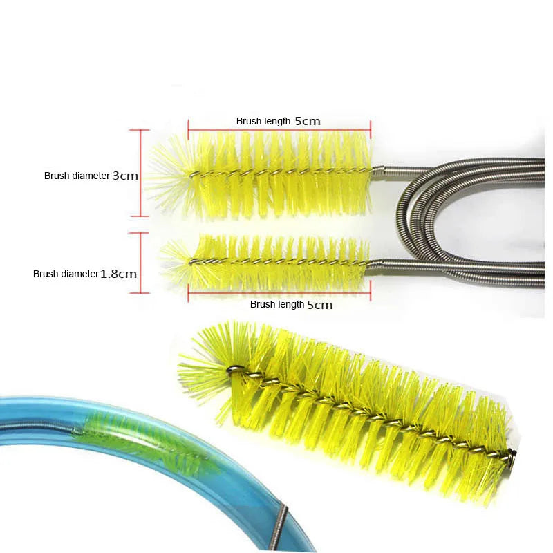 Aquarium Cleaning Brush for Water Hose Lily Pipe Air Tube Stainless