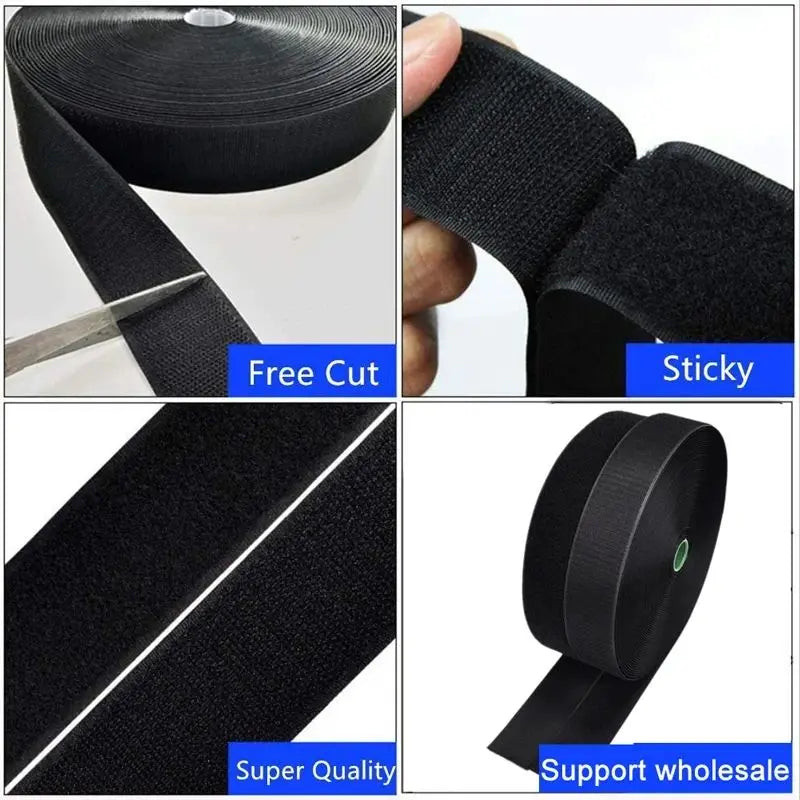 10M/Pair Hook and Loop Tape Nylon Heavy Duty Sticky Strips Reusable