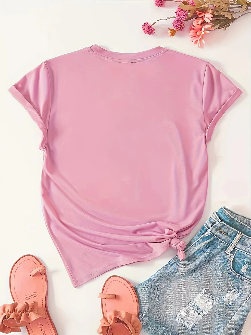 Stylish Women's Short Sleeve Casual  Round Neck Summer Sporty Style