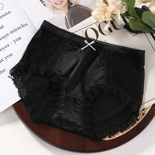 Mid Waist Sexy Lace Women's Panties Comfortable Thin Underwear Briefs