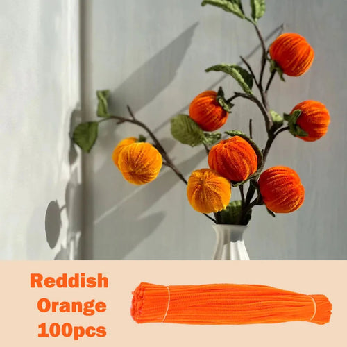 100pcs Colorful Chenille Stems Pipe Cleaners Plush Tinsel Stem Wired