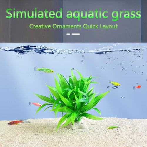1PC Plastic Manmade Water Plant Grass Decor akvaryum dekor Green 15cm