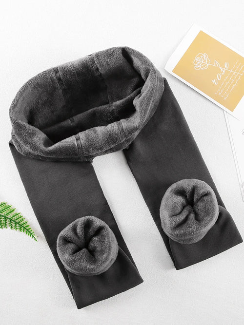 Women Winter Leggings Warm Leggins High Waist Solid Color Velvet Women