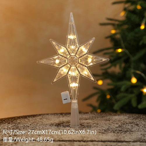 15cm Christmas Decoration Glowing Tree Topper Glitter Shining Star