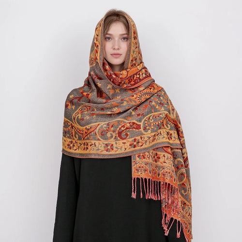Bohemia Pashmina Hijab Scarf Long Muslim Cashmere Shawl Female Foulard