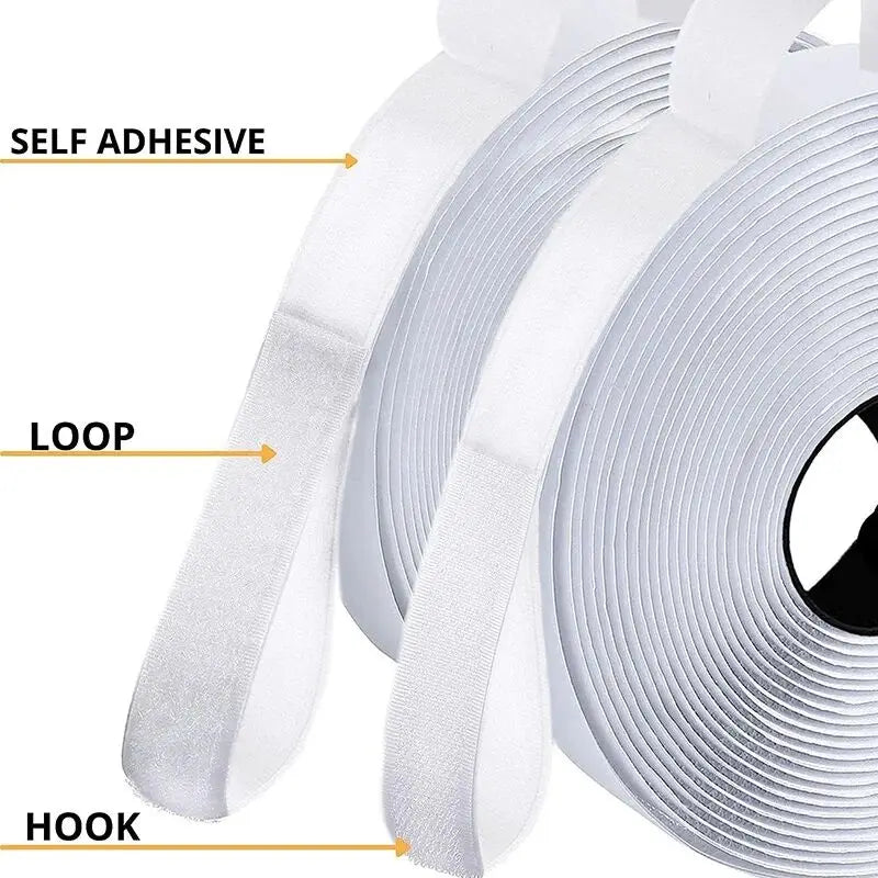 1/2/5M Strong Self Adhesive Fastener Hook and Loop Strips with Glue