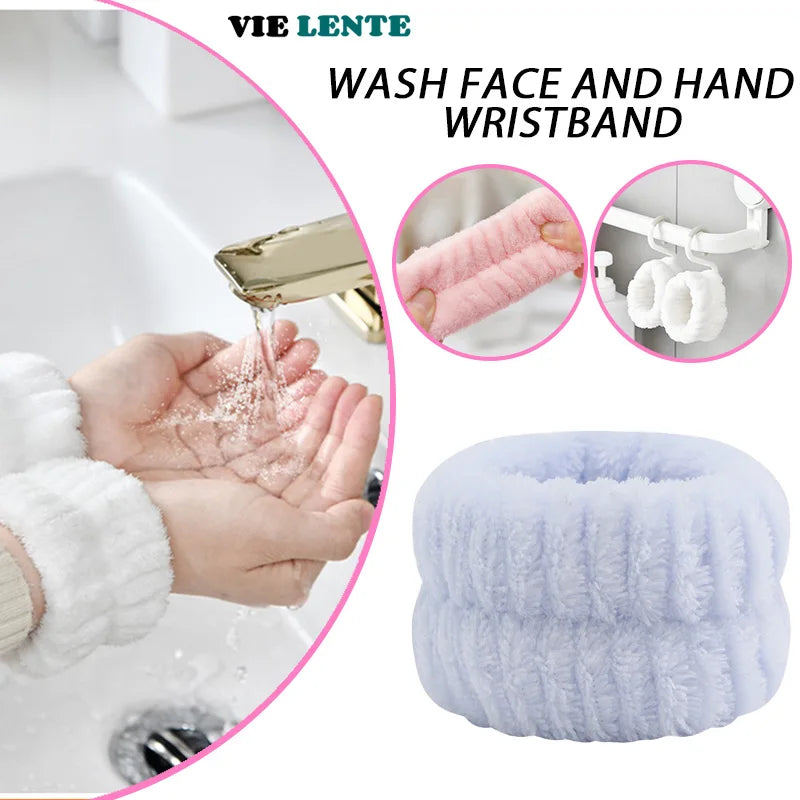 1Pair Wash Face and Wrist Absorb Water Sleeve Cover Sports Wipe Sweat