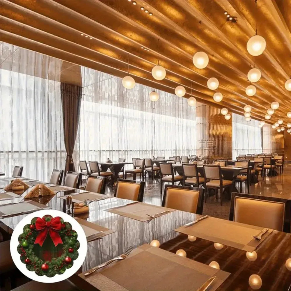 4PCS Christmas Circular Waves Placemats Non Slip Heat Resistant Table