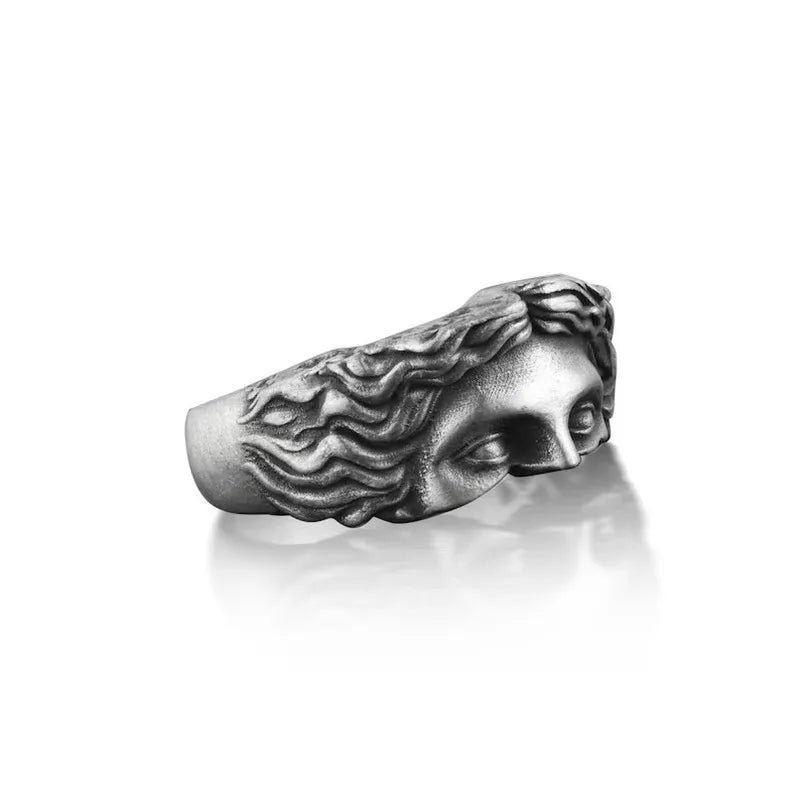 Rings For Men Creative Venus Mask Ring, Retro Thai Silver Relief With