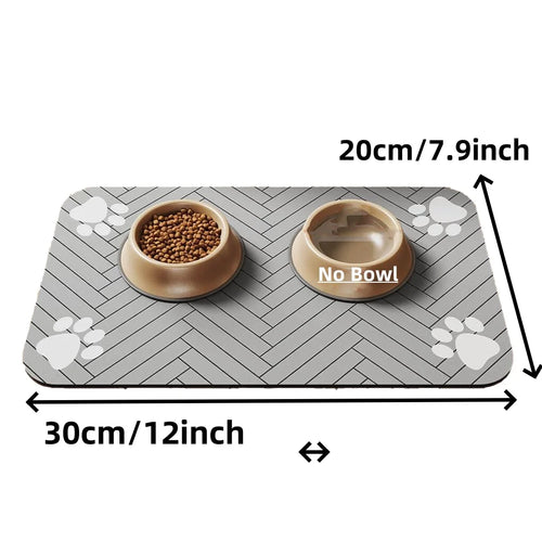 Pet Feeding Mat-Absorbent Pet Placemat for Food and Water Bowl, with
