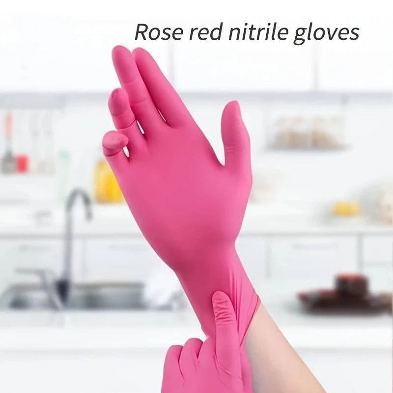 Fuchsia Nitrile Disposable Gloves 20/100PCS 3-mil Powder & Latex Free