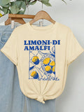 Limoni Di Amalfi Lemon Graphic Women's New Trend Collection Crew Neck