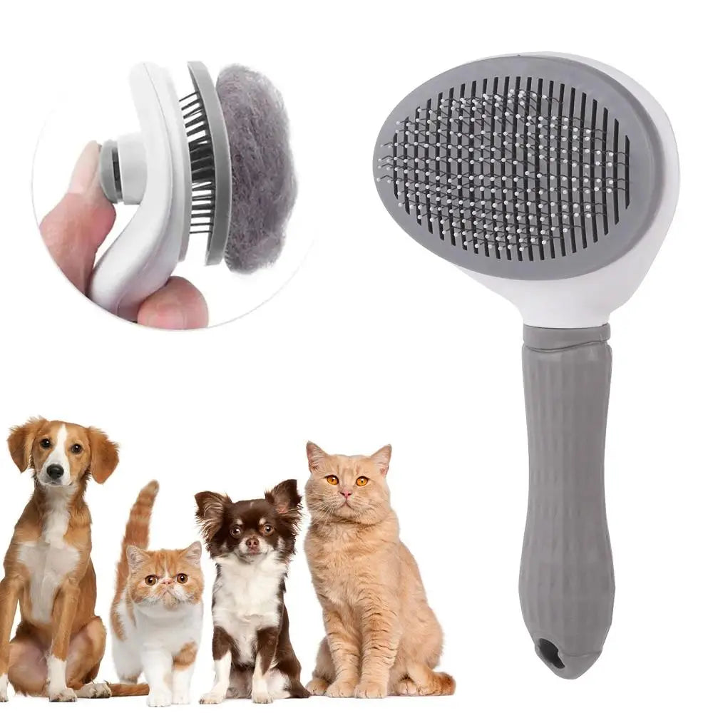 Pet Comb Automatic Hair Removal Comb Stainless Steel Needle Comb Cat