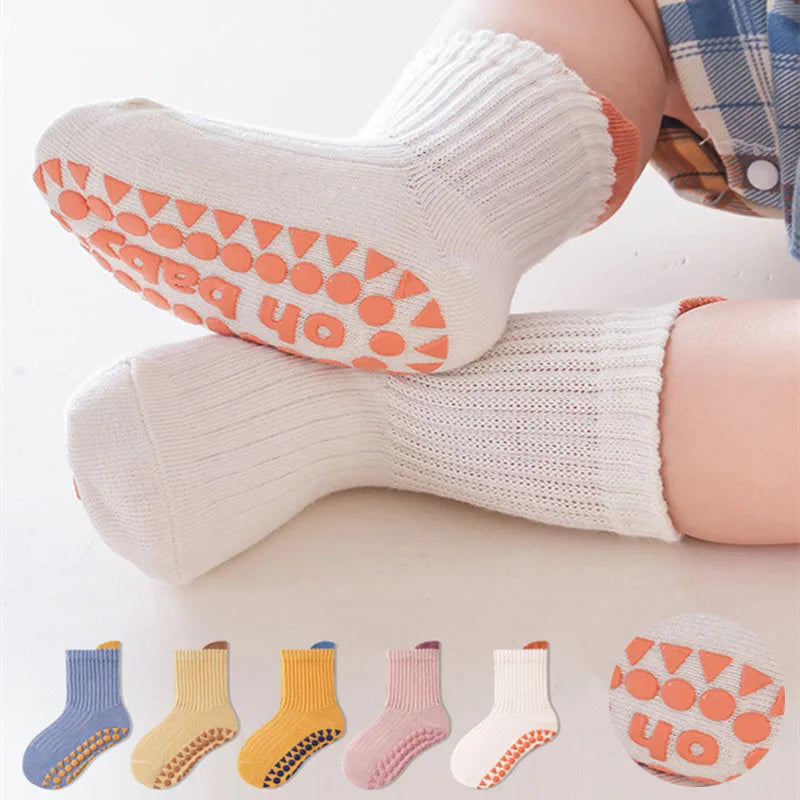 3Pairs/Lot Cotton Baby Anti-slip Socks For Boys Girls Low Cut Floor
