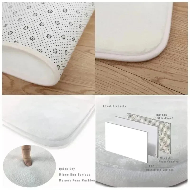 Merry Christmas Door Mat Printed Decoration Flannel Carpet Mat Door