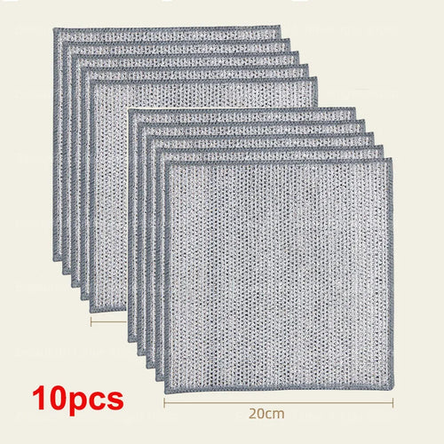20/5pcs Thickened Steel Wire Cleaning Cloth Non-Scratch Double-layer