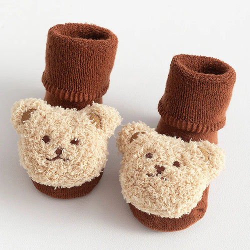 Baby Socks Cotton Thick Warm Cozy Cute Cartoon Bear Infant Girls Boys