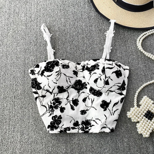 ITOOLIN Women Sweet Elastic Camis Underwear Padded Bra Spaghetti Cute