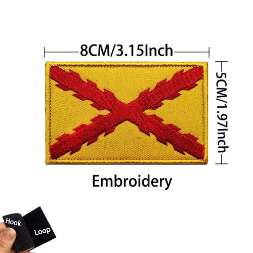 Infrared Reflective Patch Spanish Flag,Burgundy Cross Emblem Applique