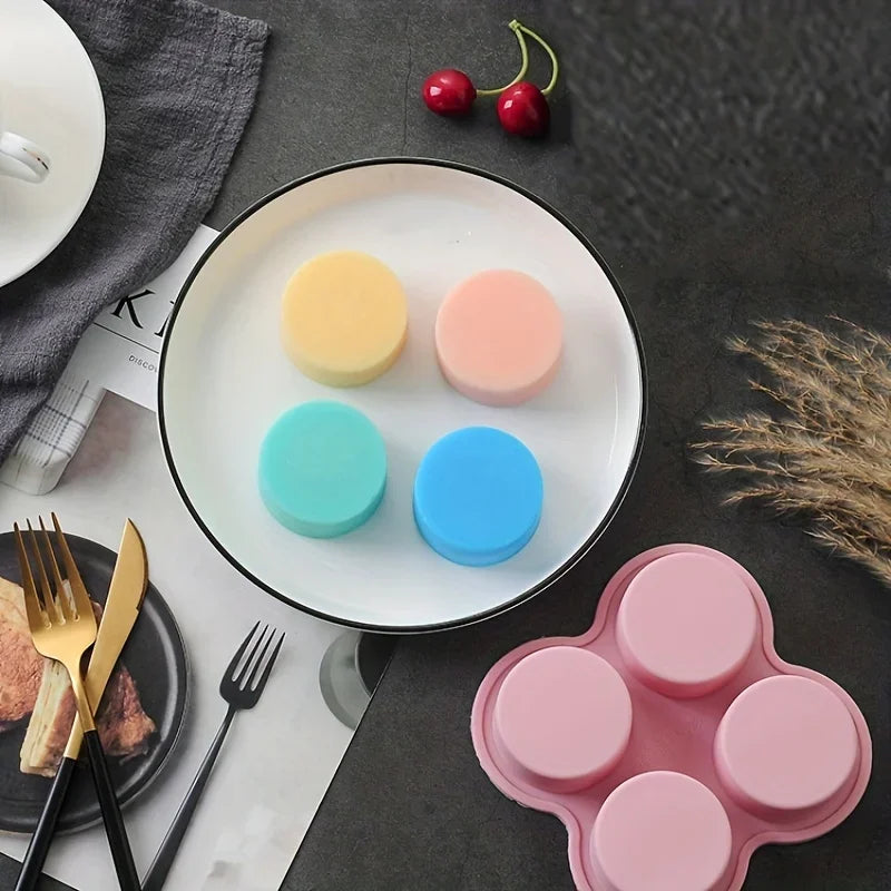 Air Fryer Egg Mold Round Shape Eggs Mold 4 Cavity Non-Stick Silicone