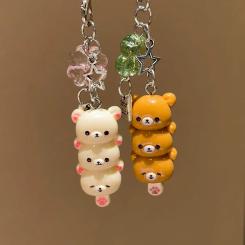 Cute Bear Phone Charms Pendant Kawaii Anime Keychain Accessories For