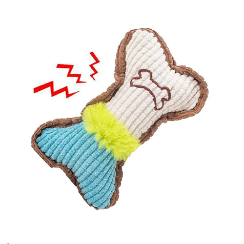 1pc Dog Squeaky Toys, Bones Plush Dogs Chew Toy for Small Medium Breed