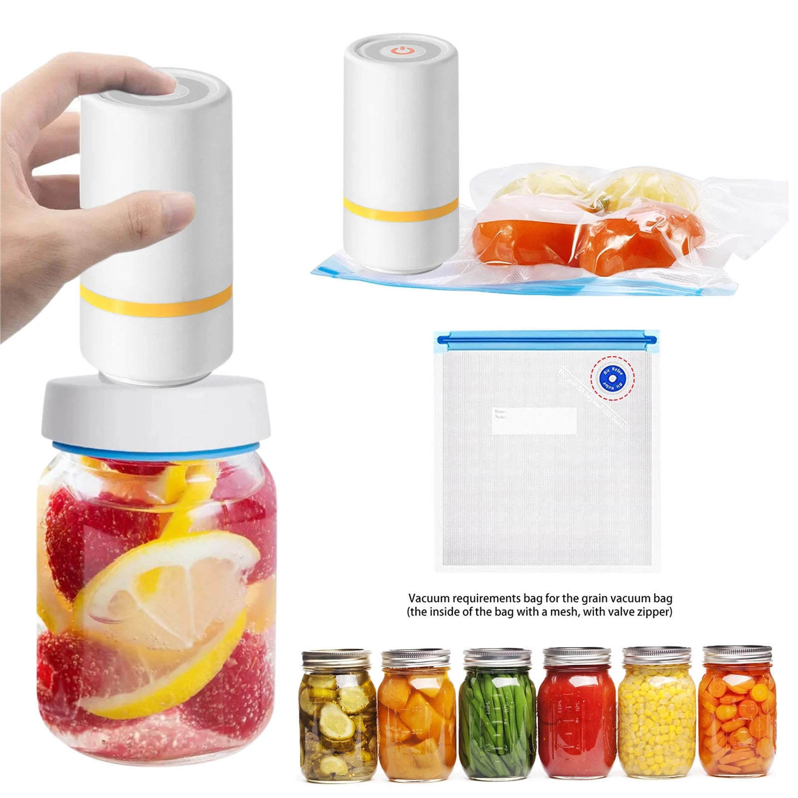 Universal Mason Jar Sealer Vacuum Kit BAP Free Vacuum Sealing Machine