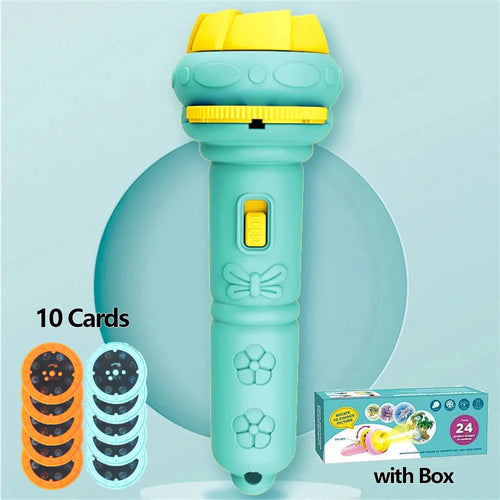 10 Cards Cartoon Projection Flashlight 80 Patterns Creative Children