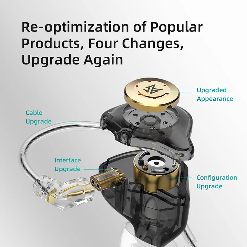 KZ EDX PRO IEM Earphones Bass Sound Earbuds Dynamic Drive HiFi